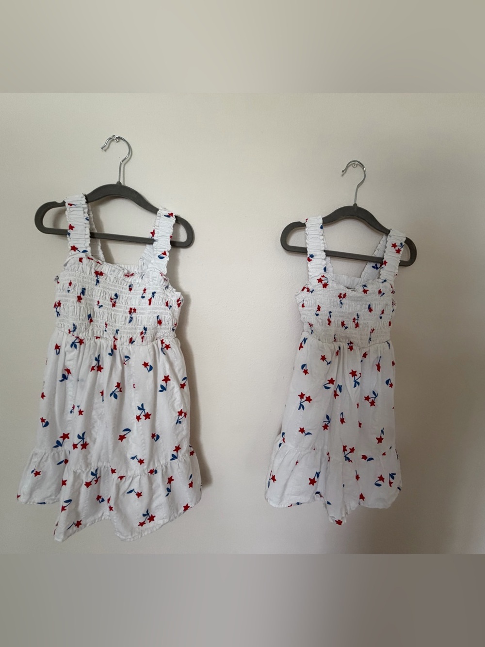 Cat & Jack White Sundress with Red and Blue Star Print